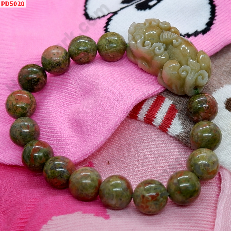 PD5020  สร้อยข้อมือปี่เซียะหยก+ยูนาไค้ท์ ราคา 579 บาท http://hengmark.com/view_product/PD5020.htm
