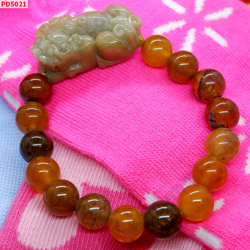 PD5021  สร้อยข้อมือปี่เซียะหยก+เกร็ดมังกร ราคา 549 บาท http://hengmark.com/view_product/PD5021.htm