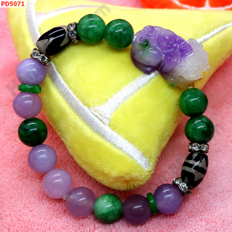 PD5071 สร้อยข้อมือปี่เซียะหยก 5 สี+DZI ราคา 599 บาท http://hengmark.com/view_product/PD5071.htm