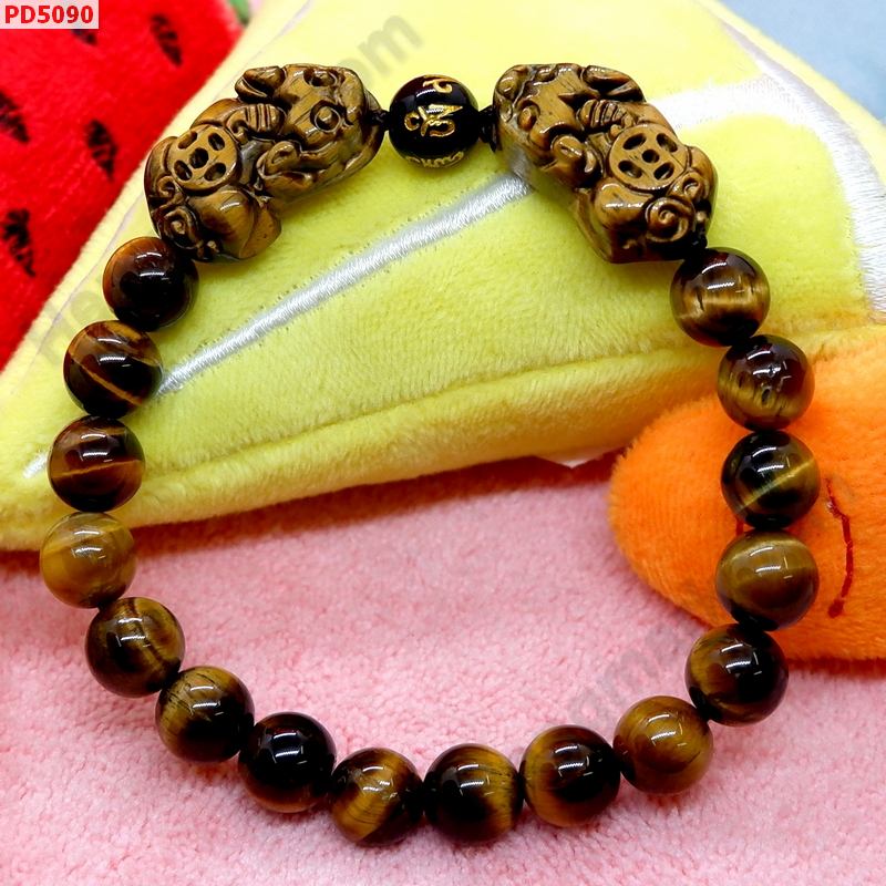 PD5090 สร้อยข้อมือปี่เซียะไทเกอร์อายคู่เล็ก ราคา 499 บาท http://hengmark.com/view_product/PD5090.htm