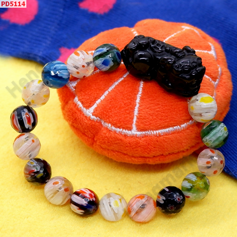 PD5114 สร้อยข้อมือปี่เซียะหินอ็อบสิเดียน+หินลายแฟนซี ราคา 559 บาท http://hengmark.com/view_product/PD5114.htm