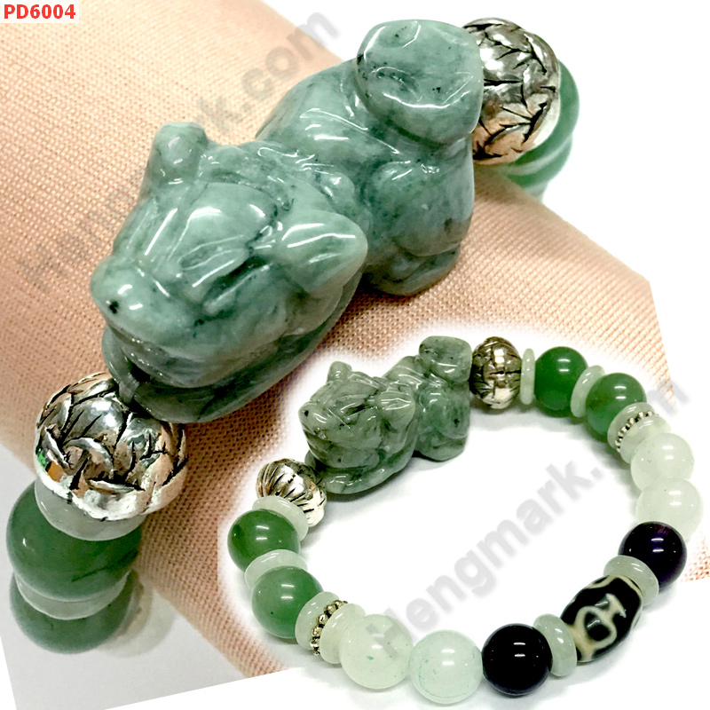 PD6004 สร้อยข้อมือปี่เซียะหยกขาวอมเขียว ราคา 559 บาท http://hengmark.com/view_product/PD6004.htm