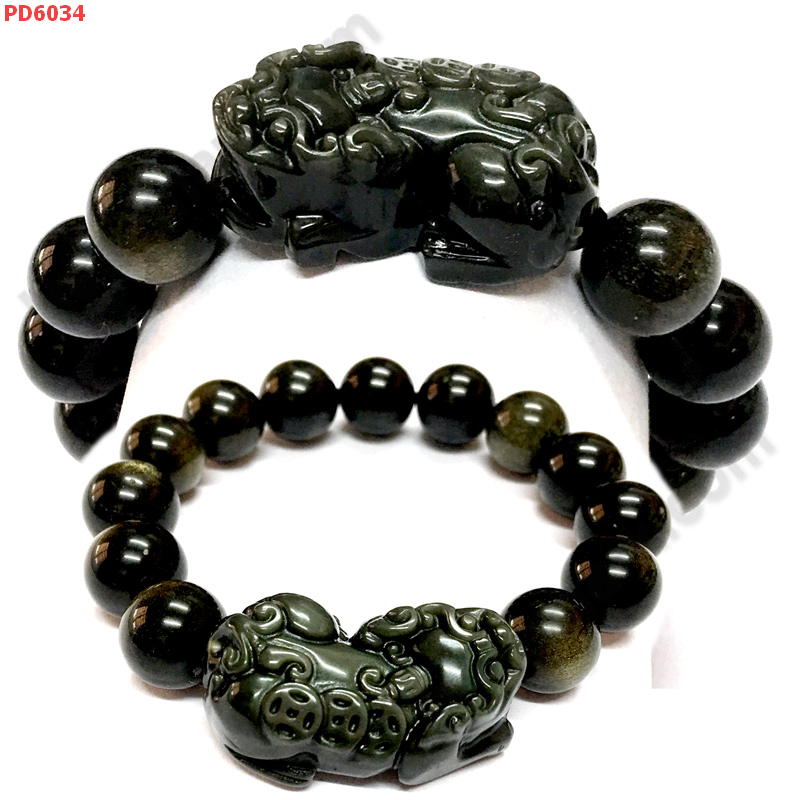 PD6034 สร้อยข้อมือปี่เซียะหินอ๊อบซิเดียนดำ ราคา 629 บาท http://hengmark.com/view_product/PD6034.htm