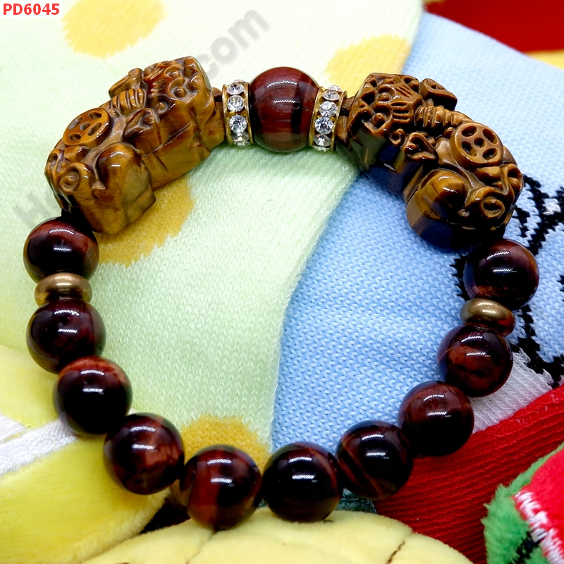 PD6045 สร้อยข้อมือปี่เซียะไทเกอร์อายคู่ ราคา 729 บาท http://hengmark.com/view_product/PD6045.htm