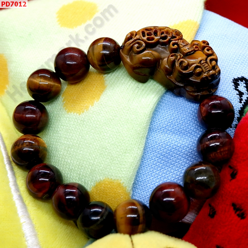 PD7012 สร้อยข้อมือปี่เซียะหินไทเกอร์อายตัวใหญ่ ราคา 749 บาท http://hengmark.com/view_product/PD7012.htm