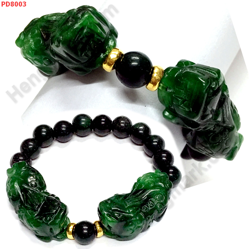 PD8003 สร้อยข้อมือปี่เซียะหยกจักรพรรดิคู่ ราคา 849 บาท http://hengmark.com/view_product/PD8003.htm