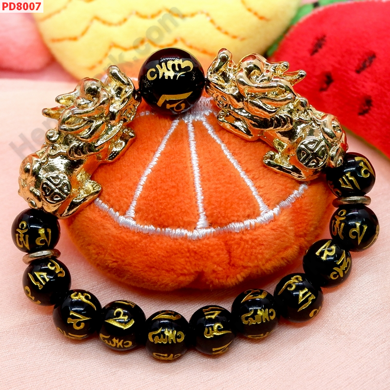 PD8007 สร้อยข้อมือปี่เซียะทองคู่+คาถาทิเบต ราคา 849 บาท http://hengmark.com/view_product/PD8007.htm
