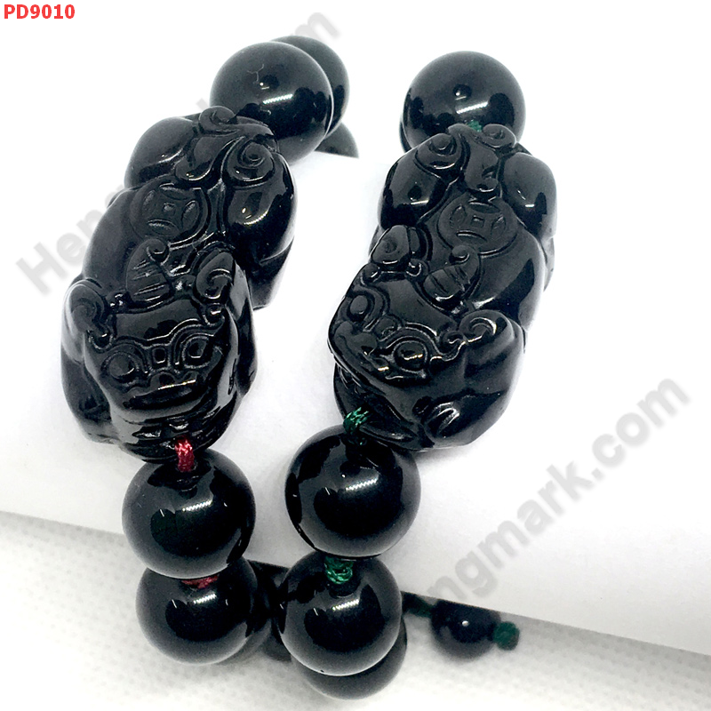 PD9010 สร้อยข้อมือปี่เซียะหินอ๊อบซิเดียน 2 เส้น ราคา 1109 บาท http://hengmark.com/view_product/PD9010.htm