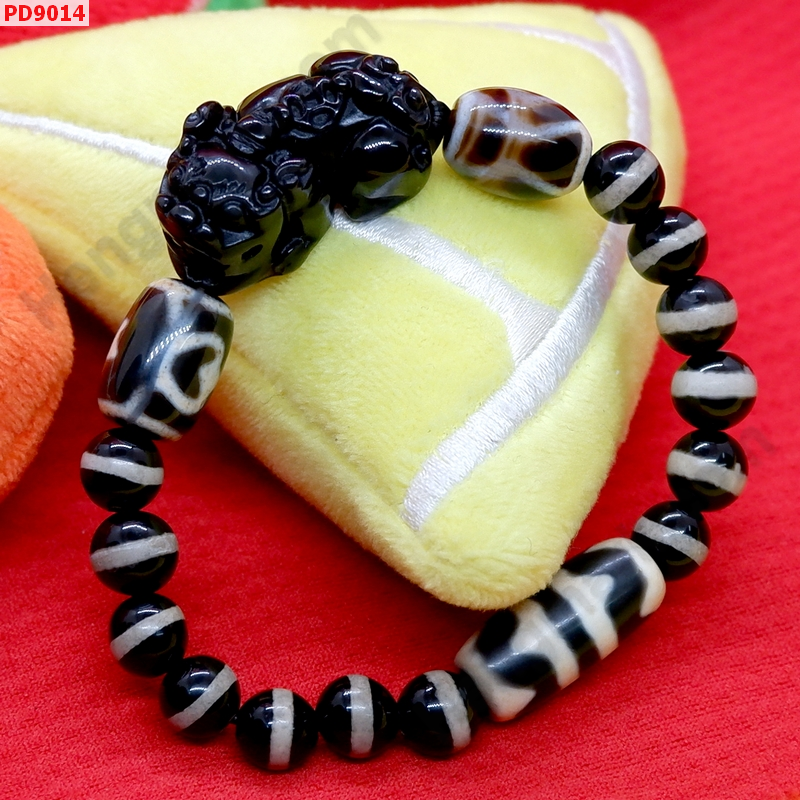 PD9014 สร้อยข้อมือปี่เซียะหินอ็อบสิเดียน+DZI ราคา 1129 บาท http://hengmark.com/view_product/PD9014.htm