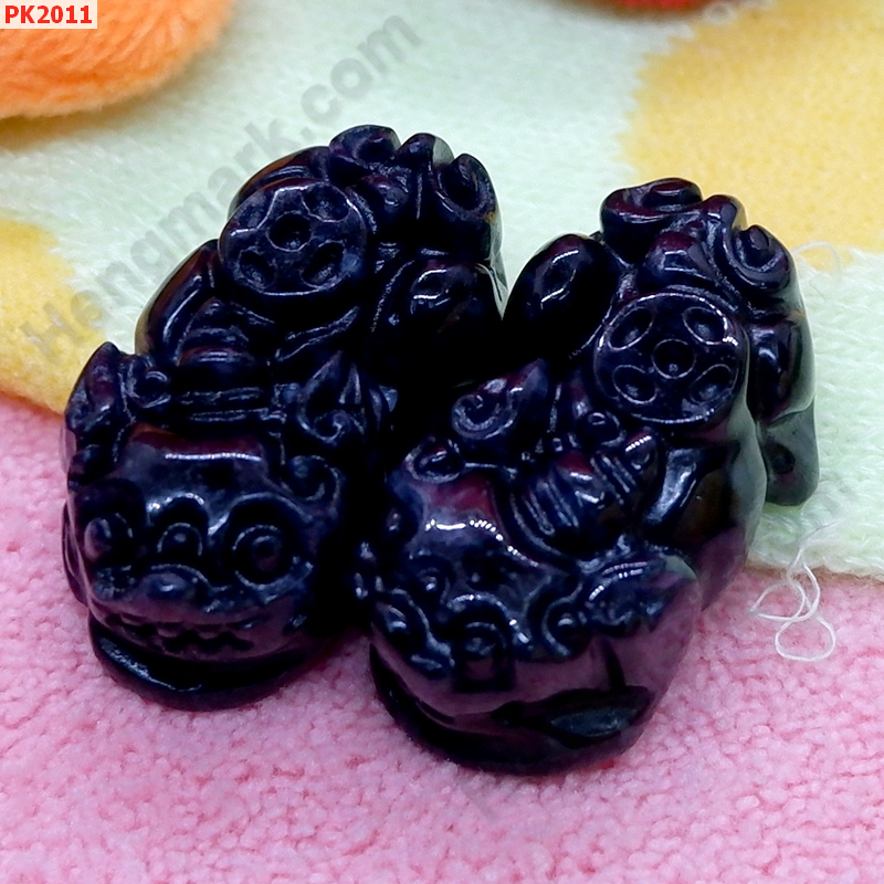 PK2011 ปี่เซียะคู่ หินอะเกตสีดำ ราคา 400 บาท http://hengmark.com/view_product/PK2011.htm