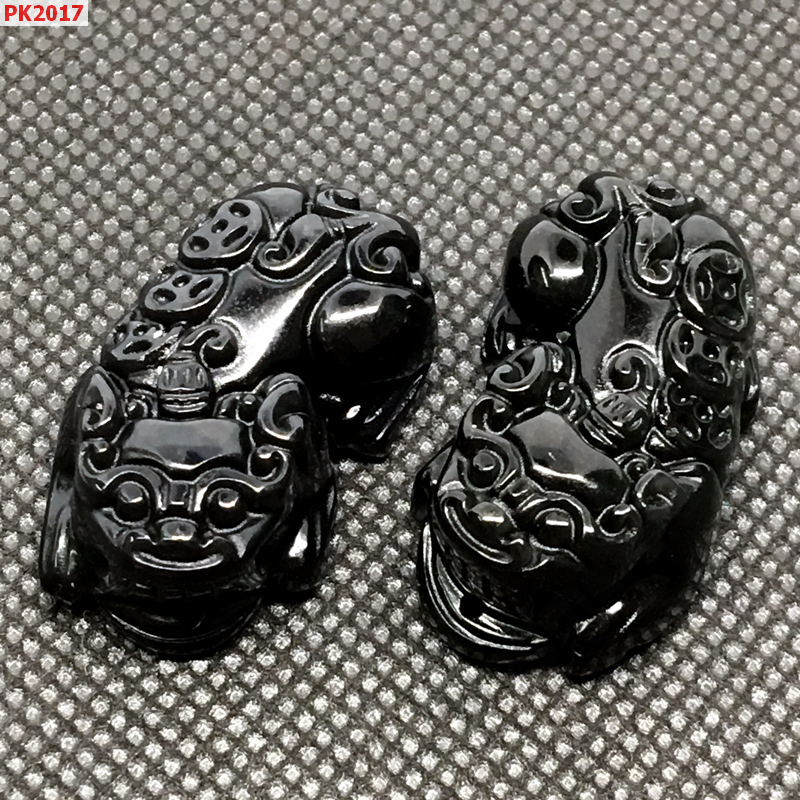 PK2017 ปี่เซียะคู่ หินอ๊อบซิเดียนดำ ราคา 600 บาท http://hengmark.com/view_product/PK2017.htm