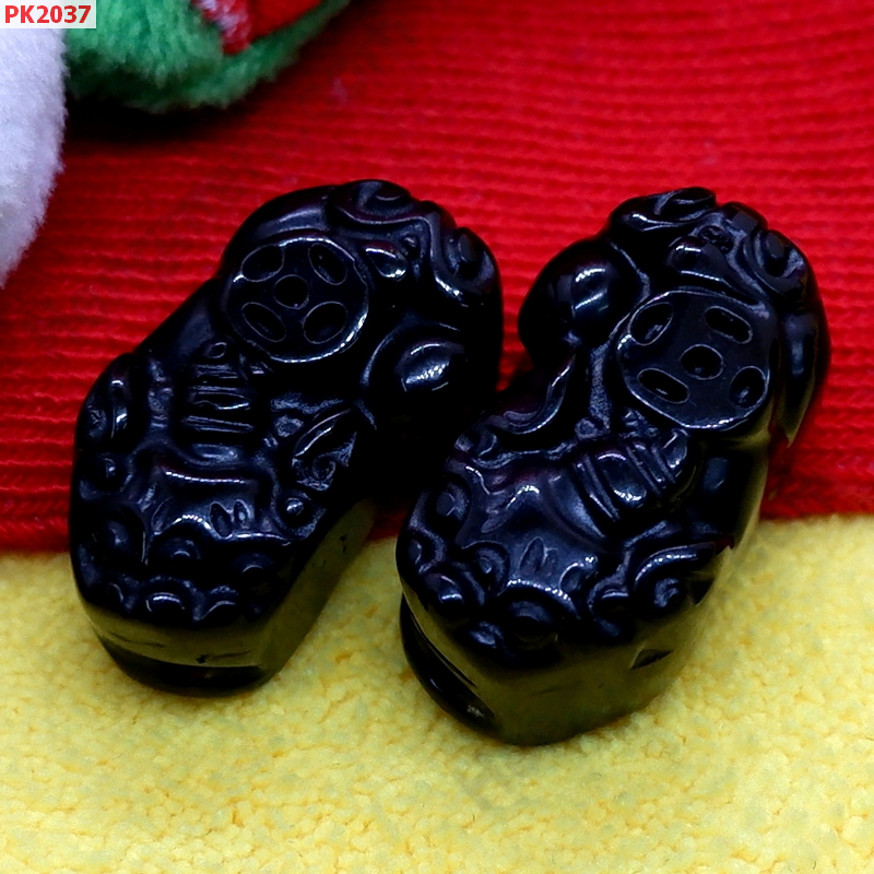PK2037 ปี่เซียะหินอ๊อบซิเดียน คู่ ราคา 500 บาท http://hengmark.com/view_product/PK2037.htm