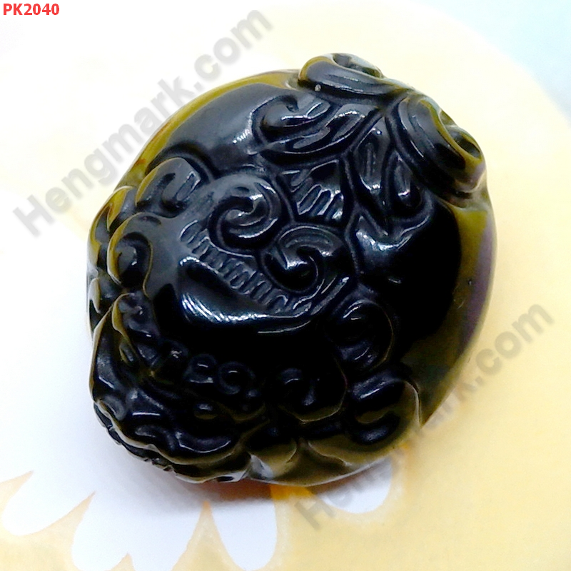 PK2040 ปี่เซียะหินอ๊อบซิเดียนกลม ใหญ่ ราคา 350 บาท http://hengmark.com/view_product/PK2040.htm