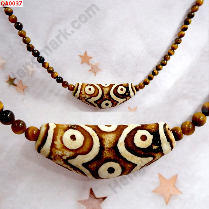QA0037 หินทิเบต ลาย 9 ตาร้อยด้วยหินตาเสือ  ราคา 729 บาท http://hengmark.com/view_product/QA0037.htm