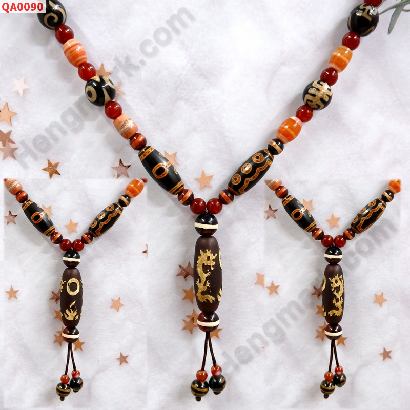 QA0090 สร้อยคอหินทิเบตมังกรคู่+หลายลาย ราคา 3699 บาท http://hengmark.com/view_product/QA0090.htm
