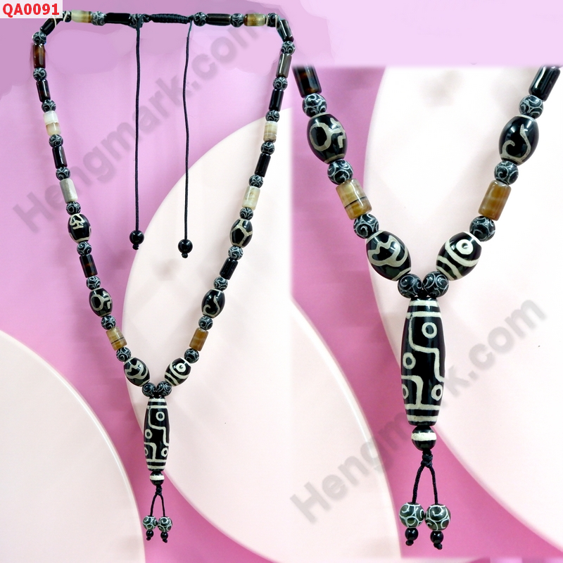 QA0091 สร้อยคอหินทิเบต 9 ตา+หลายลาย ราคา 1999 บาท http://hengmark.com/view_product/QA0091.htm