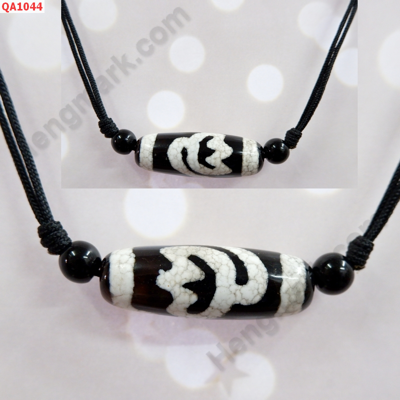 QA1044 สร้อยคอหินทิเบตลายดอกบัว ราคา 649 บาท http://hengmark.com/view_product/QA1044.htm