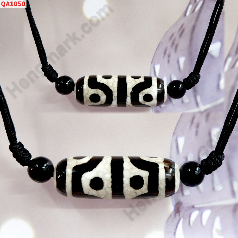 QA1050 สร้อยคอหินทิเบตลายเขี้ยวเสือคู่ 8 จุด ราคา 649 บาท http://hengmark.com/view_product/QA1050.htm
