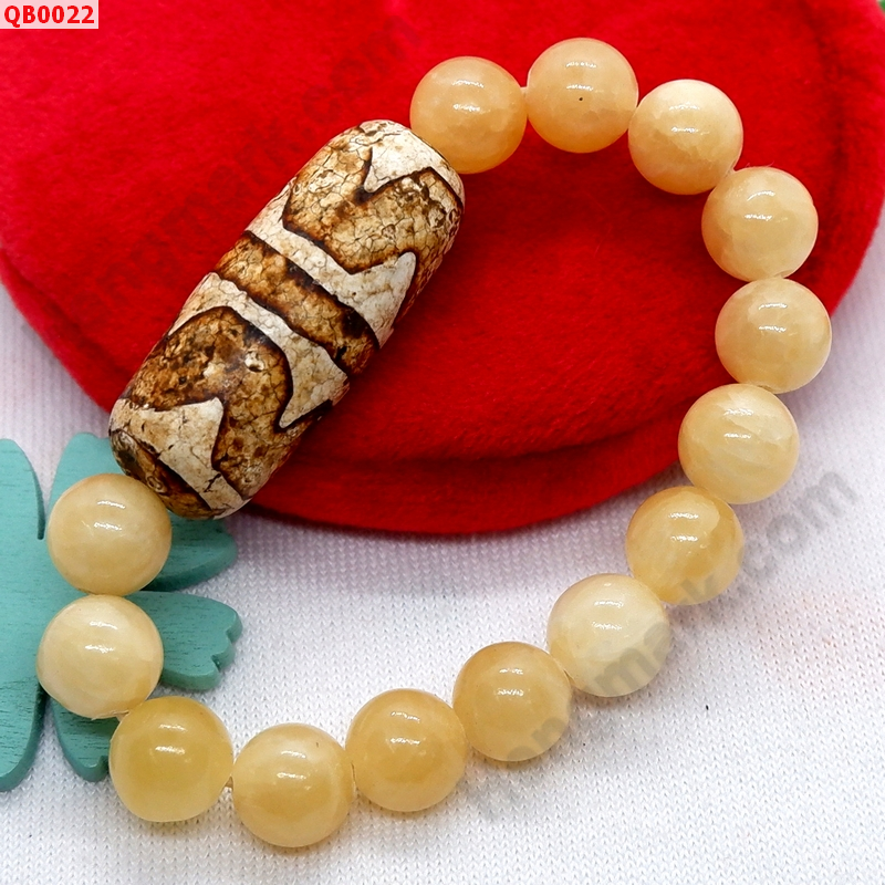 QB0022 สร้อยข้อมือหินทิเบตลายเขี้ยวเสือคู่ ราคา 449 บาท http://hengmark.com/view_product/QB0022.htm