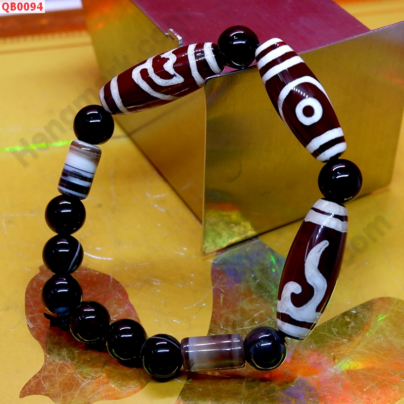 QB0094 สร้อยข้อมือ DZI 2 ตา ดอกบัวและหรูยี่ ราคา 629 บาท http://hengmark.com/view_product/QB0094.htm