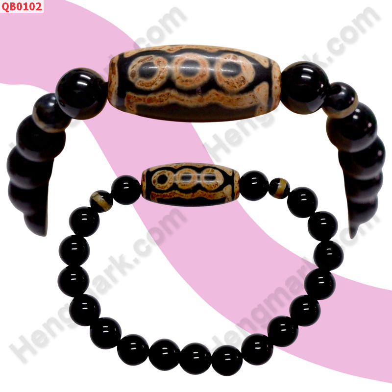 QB0102 สร้อยข้อมือหินDZI ลาย 5 ตา ราคา 299 บาท http://hengmark.com/view_product/QB0102.htm