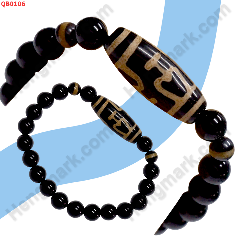 QB0106 สร้อยข้อมือหินDZI ลายแก้ววิเศษ ราคา 299 บาท http://hengmark.com/view_product/QB0106.htm
