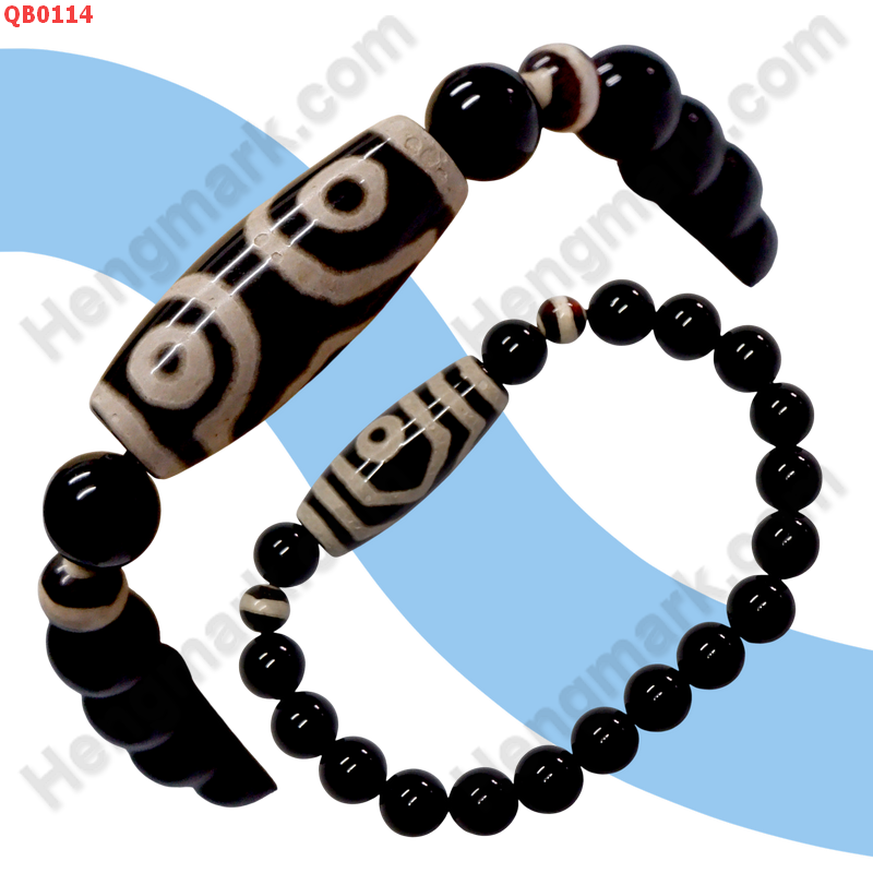QB0114 สร้อยข้อมือหินDZI ลาย 3 ตา ราคา 299 บาท http://hengmark.com/view_product/QB0114.htm