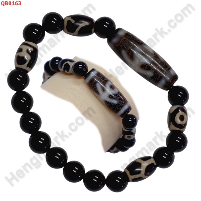 QB0163 สร้อยข้อมือหินทิเบต ลายผู้สูงศักดิ์  ลายหินเก่า ราคา 499 บาท http://hengmark.com/view_product/QB0163.htm