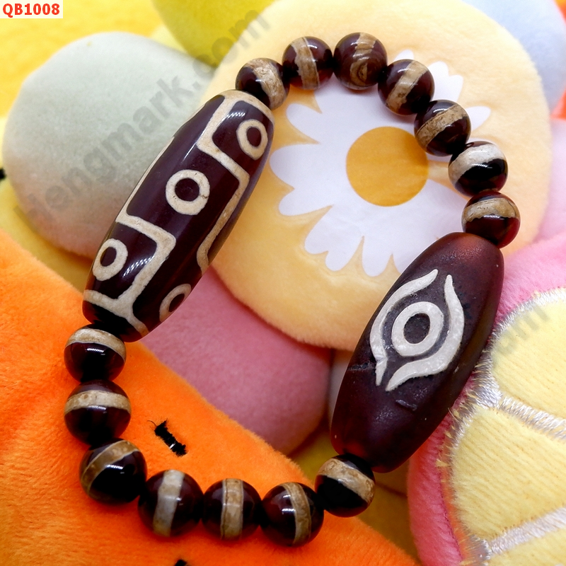 QB1008 สร้อยข้อมือหินทิเบต 9 ตา+ตามังกร ราคา 829 บาท http://hengmark.com/view_product/QB1008.htm