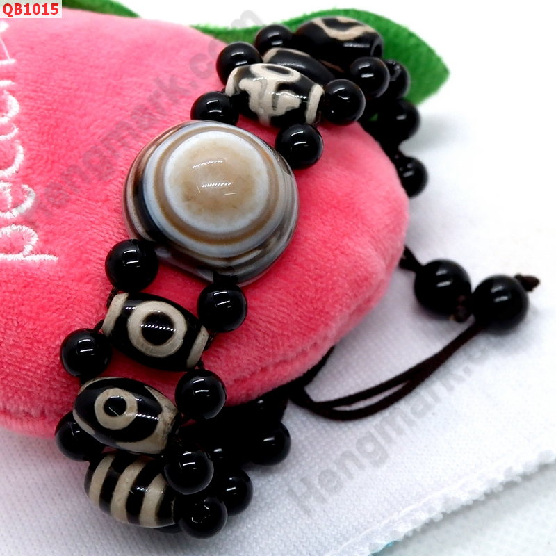 QB1015 สร้อยข้อมือหินทิเบตหลายลาย เชือกถัก ราคา 649 บาท http://hengmark.com/view_product/QB1015.htm