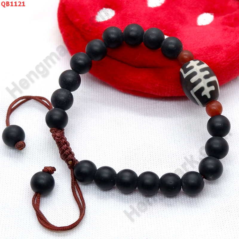 QB1121 สร้อยข้อมือหินDZI อายุยืน ราคา 199 บาท http://hengmark.com/view_product/QB1121.htm