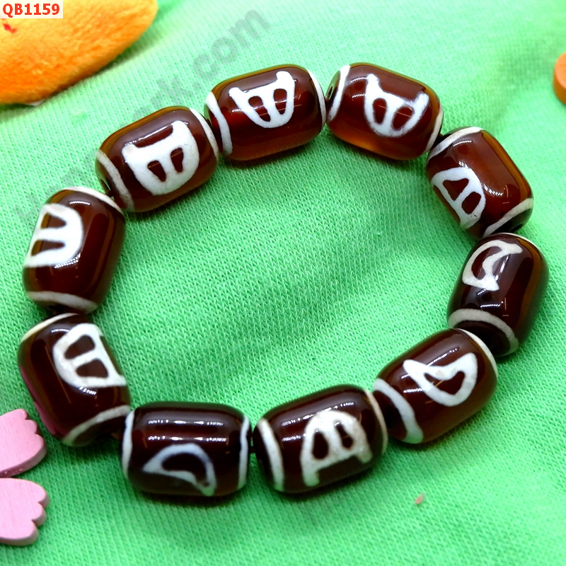 QB1159 สร้อยข้อมือหิน DZI ลายดาว 10 เม็ด ราคา 399 บาท http://hengmark.com/view_product/QB1159.htm