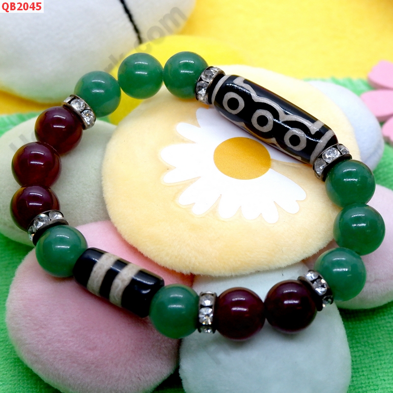 QB2045 สร้อยข้อมือหินDZI 5 ตาและ 2 เส้น ราคา 579 บาท http://hengmark.com/view_product/QB2045.htm
