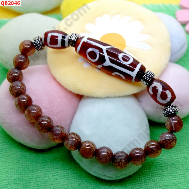 QB2046 สร้อยข้อมือหินDZI 6 ตากระดองเต่า ตะขอ และ 1ตา ราคา 539 บาท http://hengmark.com/view_product/QB2046.htm