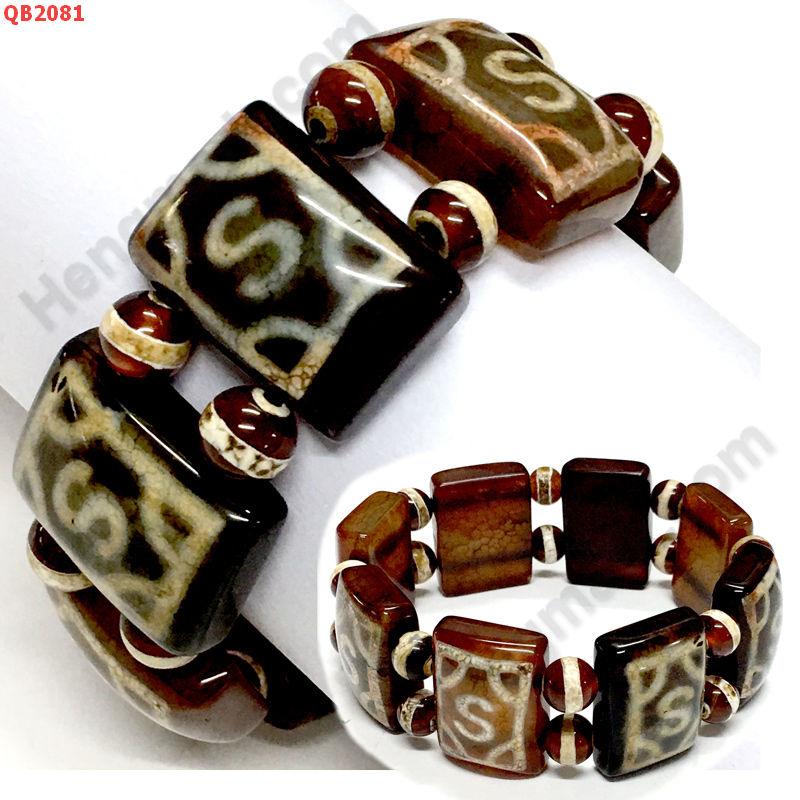 QB2081 สร้อยข้อมือหินDZI ลายตะขอ ราคา 399 บาท http://hengmark.com/view_product/QB2081.htm