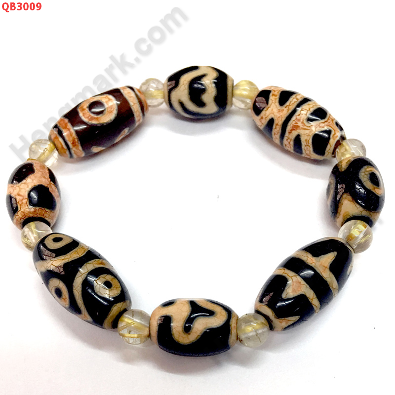 QB3009 สร้อยข้อมือหินDZI 8 เม็ดและไหมทอง ราคา 1129 บาท http://hengmark.com/view_product/QB3009.htm
