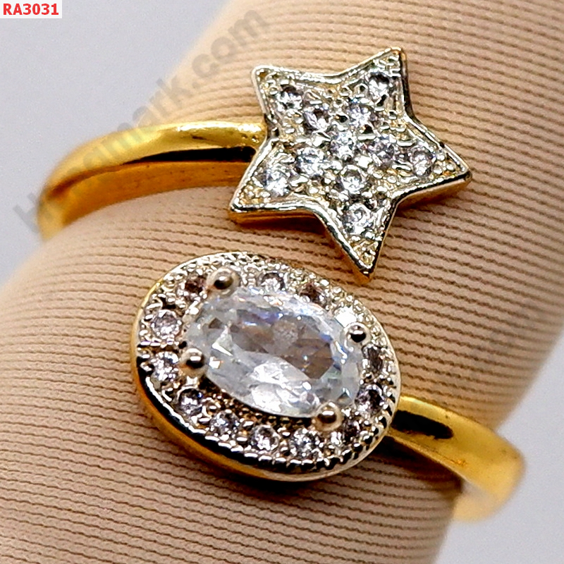 RA3031 แหวนทองเคลือบแก้ว ลายดาว ราคา 199 บาท http://hengmark.com/view_product/RA3031.htm