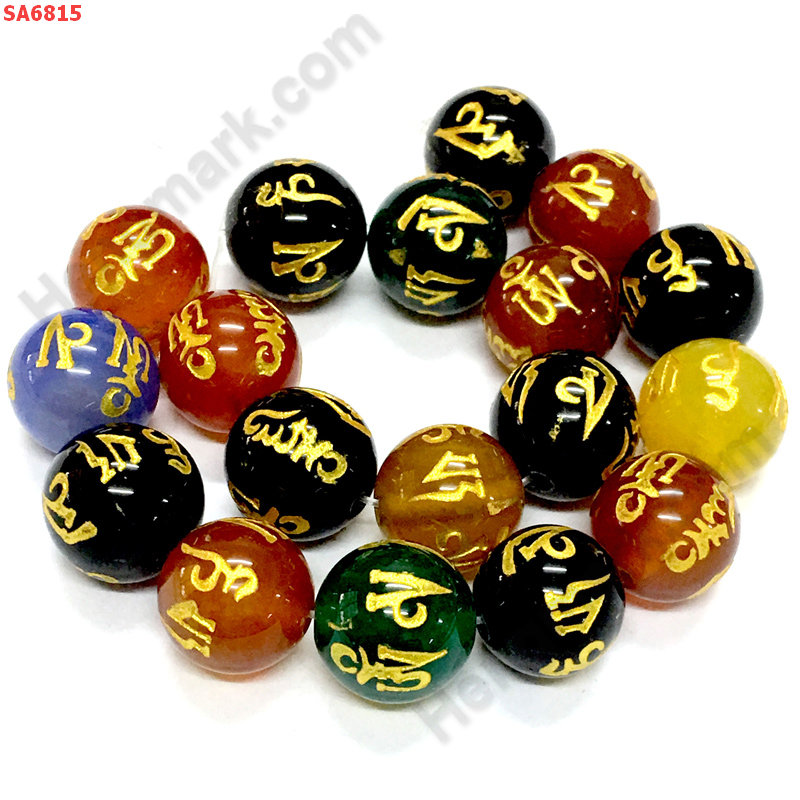SA6815 หินอะเกต 7 สีลายคาถาทิเบต ราคาเป็นเม็ด ราคา 40 บาท http://hengmark.com/view_product/SA6815.htm