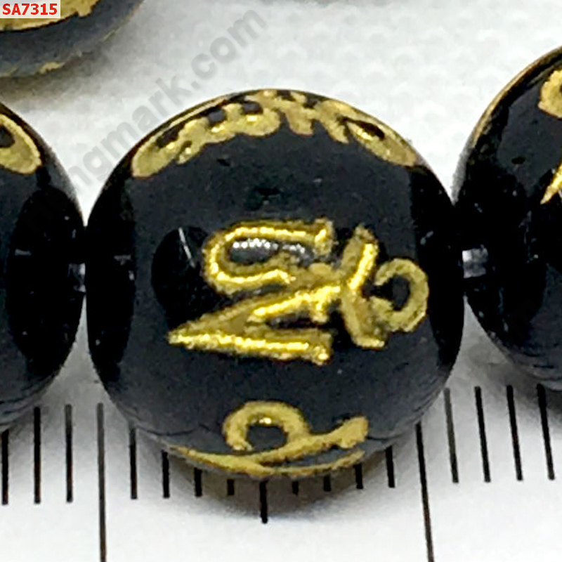 SA7315 หินอะเกตดำลายคาถาทิเบตทอง12 มม. ราคา 40 บาท http://hengmark.com/view_product/SA7315.htm