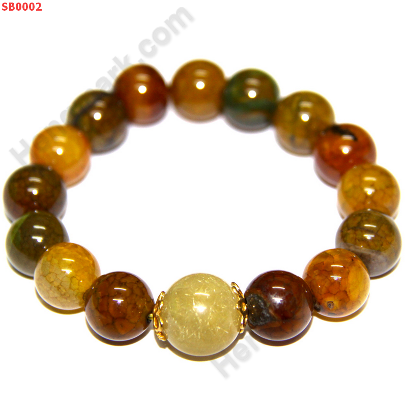 SB0002 สร้อยข้อมือหินเกล็ดมังกร ไหมทอง ราคา 660 บาท http://hengmark.com/view_product/SB0002.htm