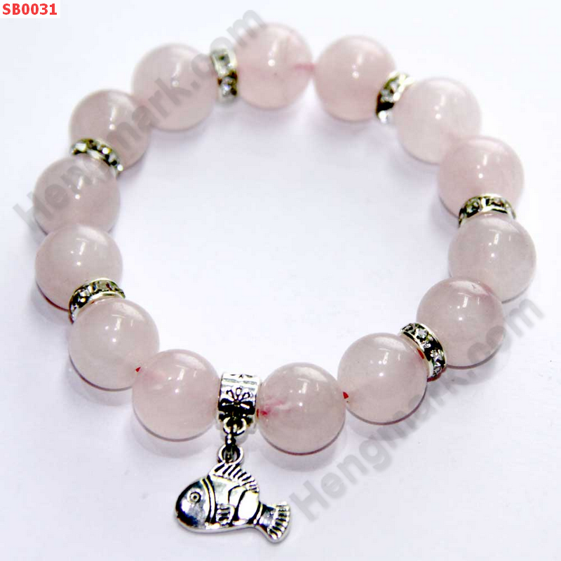 SB0031 สร้อยข้อมือโรสควอตซ์ ราคา 429 บาท http://hengmark.com/view_product/SB0031.htm