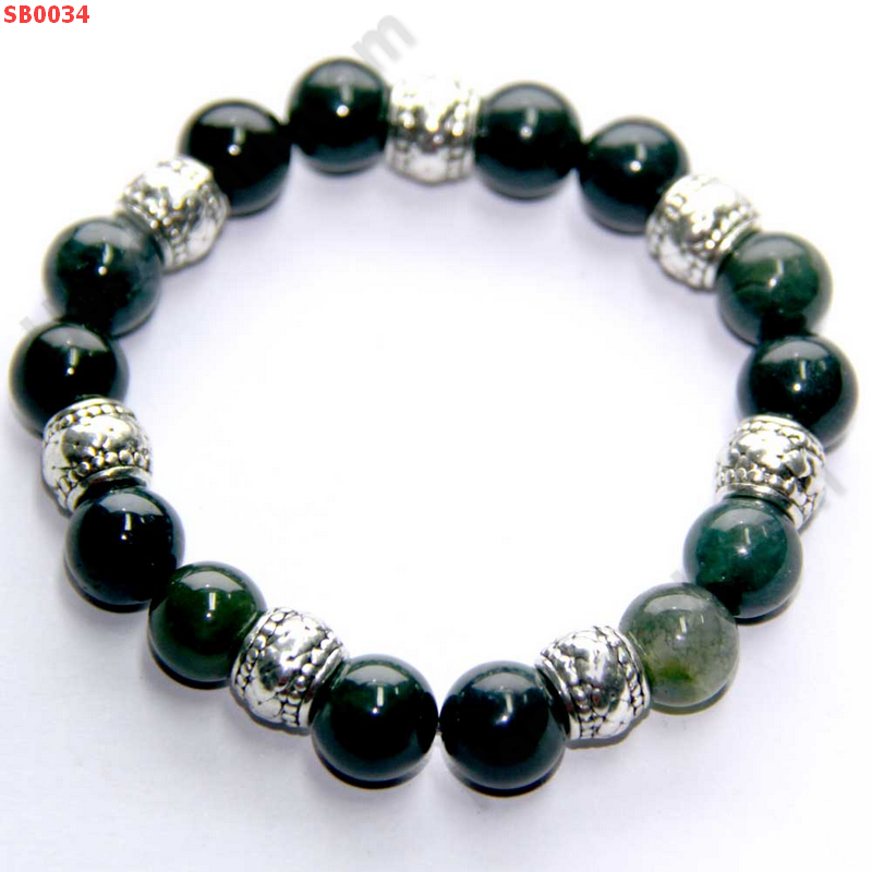 SB0034 สร้อยข้อมือมอสส์อะเกต ราคา 269 บาท http://hengmark.com/view_product/SB0034.htm