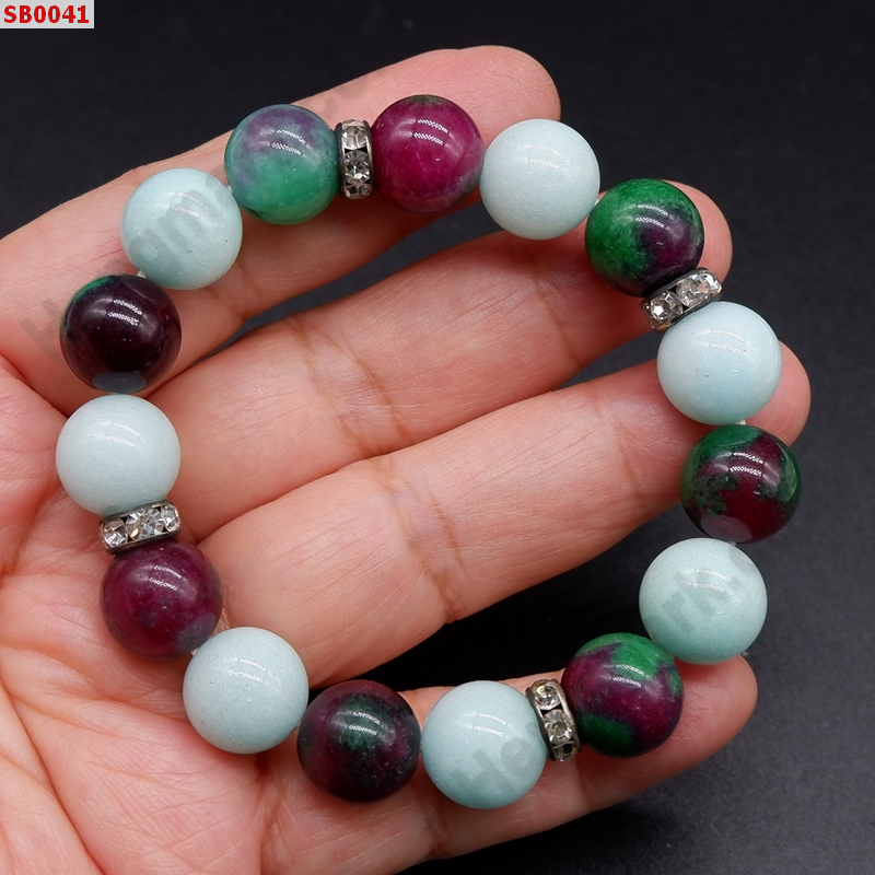 SB0041 สร้อยข้อมือหินซอยไซ้ท์และอะมาโซไน้ท์ ราคา 400 บาท http://hengmark.com/view_product/SB0041.htm