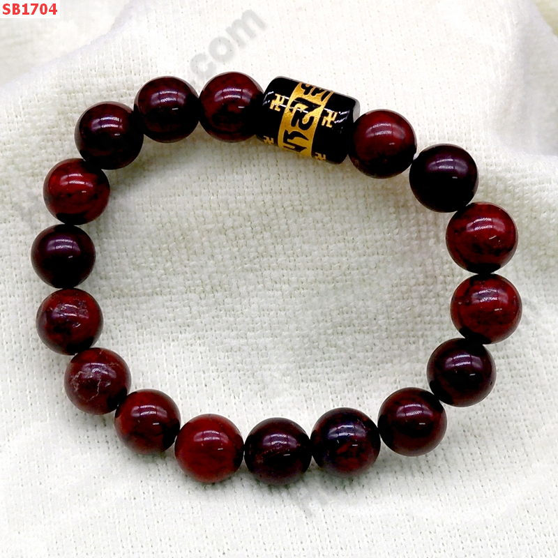 SB1704 สร้อยข้อมือเรดแจ๊สเปอร์+คาถาทิเบต ราคา 359 บาท http://hengmark.com/view_product/SB1704.htm