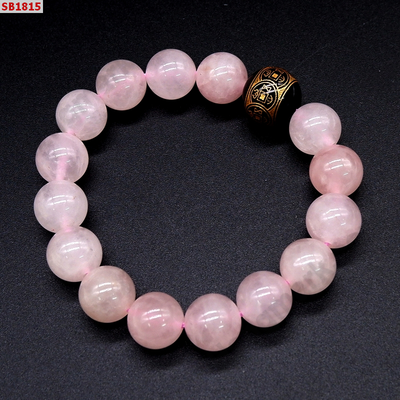SB1815 สร้อยข้อมือ โรสควอตซ์ +หินลายเหรียญจีน ราคา 329 บาท http://hengmark.com/view_product/SB1815.htm