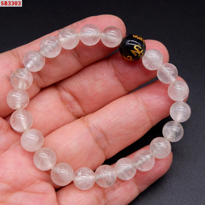 SB3303 สร้อยช้อมือไวท์ควอตซ์+หินลายคาถาทิเบต ราคา 249 บาท http://hengmark.com/view_product/SB3303.htm