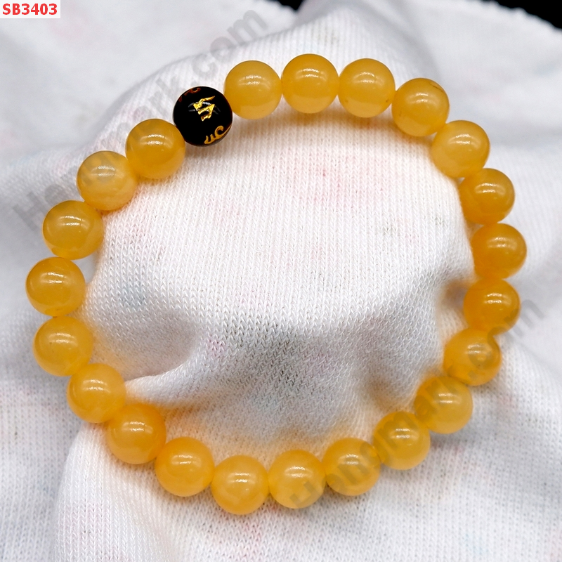 SB3403 สร้อยข้อมือหินแคลไซท์+คาถาทิเบต ราคา 249 บาท http://hengmark.com/view_product/SB3403.htm