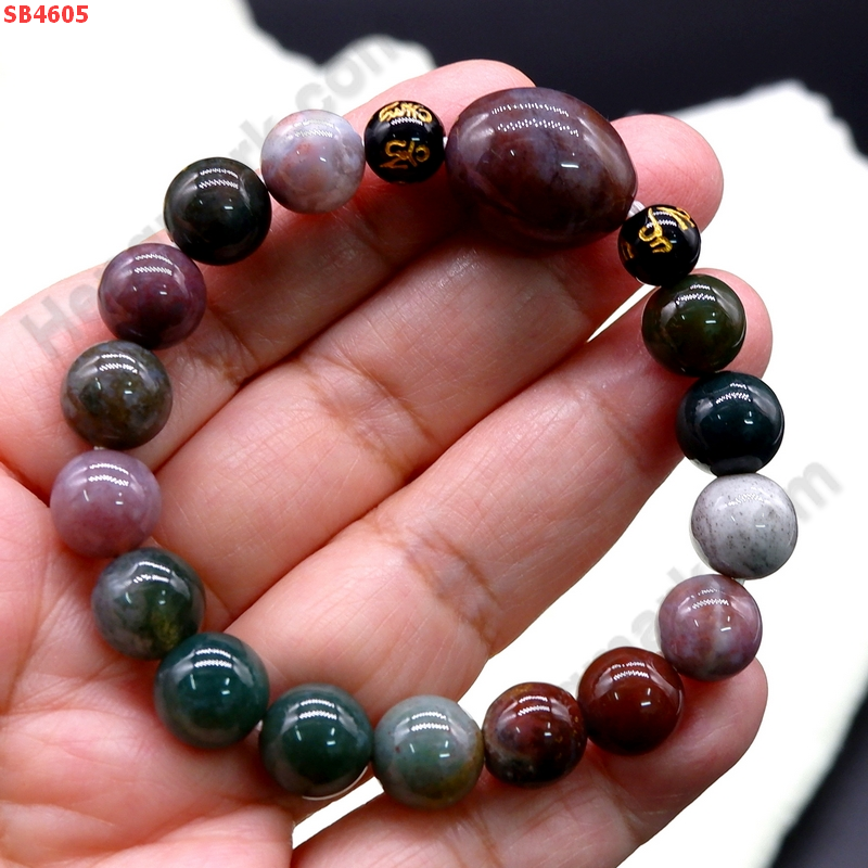 SB4605 สร้อยข้อมือหินแจ้สเปอร์+คาถาทิเบต ราคา 329 บาท http://hengmark.com/view_product/SB4605.htm