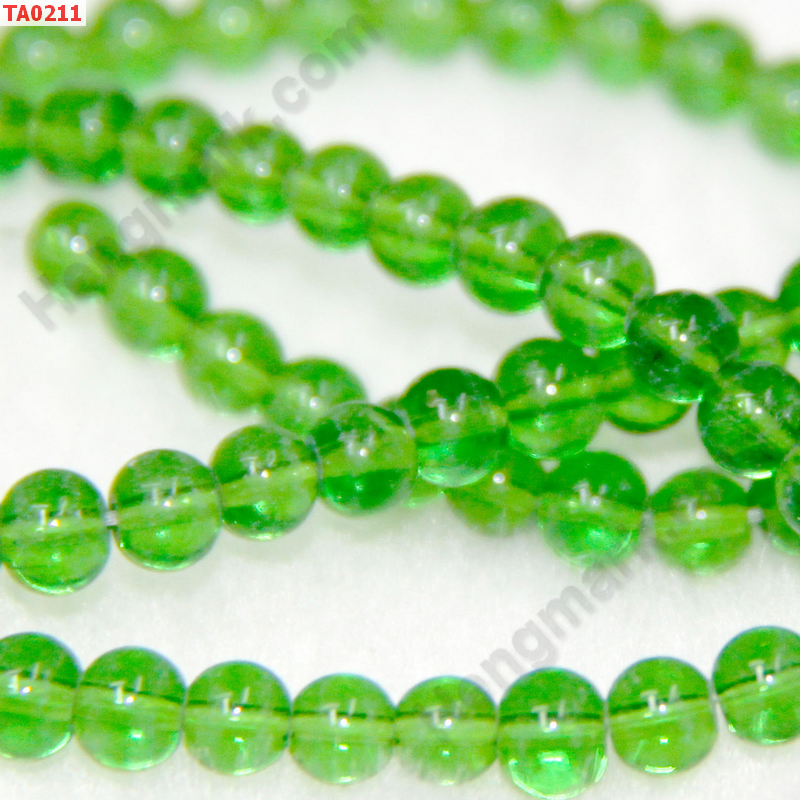 TA0211 ลูกปัดแก้วสีเขียวอ่อน ราคา 1 บาท http://hengmark.com/view_product/TA0211.htm
