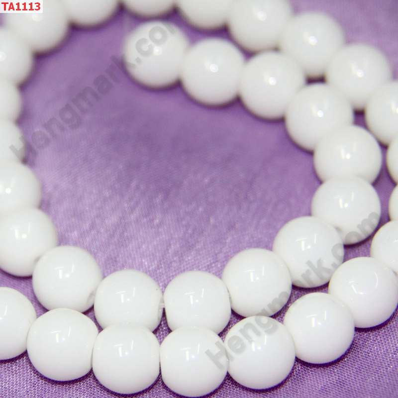 TA1113 ลูกปัดแก้วขาวนม ราคา 5 บาท http://hengmark.com/view_product/TA1113.htm
